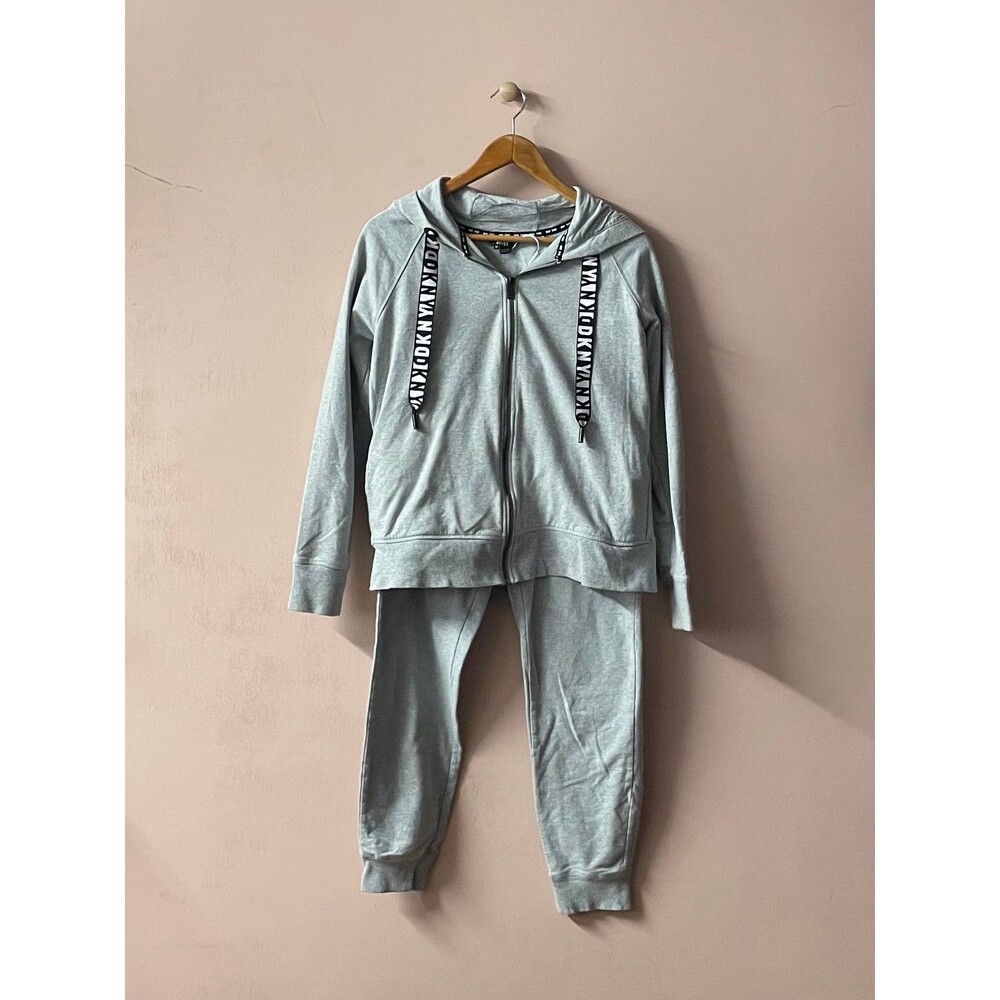 DKNY Light Gray Hoodie (M) & Jogger (S) Set GUC